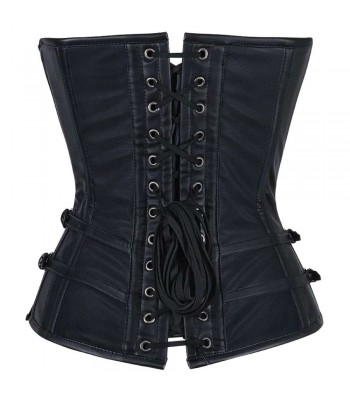 Gothic Faux Leather Corset Sexy Corset Steel Boned Overbust Corset